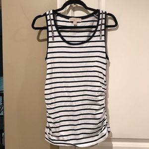 Michael Kors navy and white striped tank